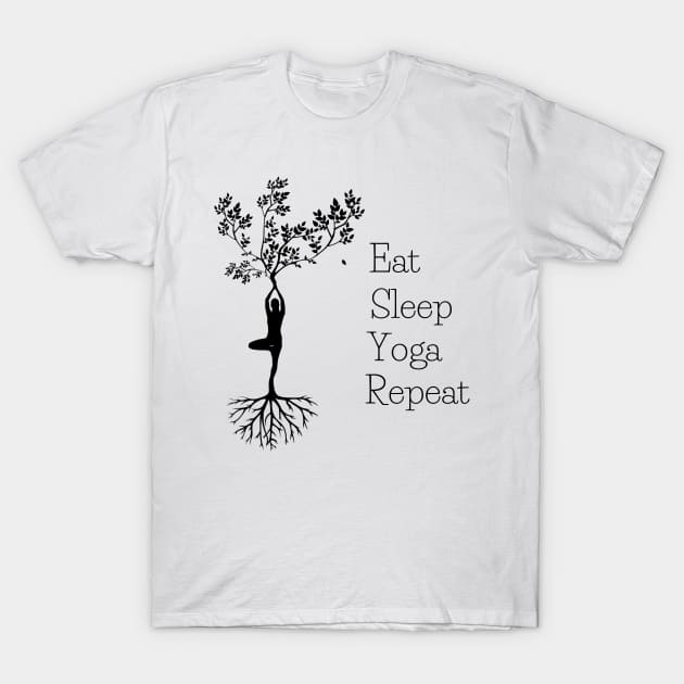 Eat Sleep Yoga Repeat T-Shirt by MinimalSpace